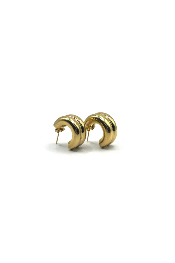 DOUBLE RING EARRINGS GOLD