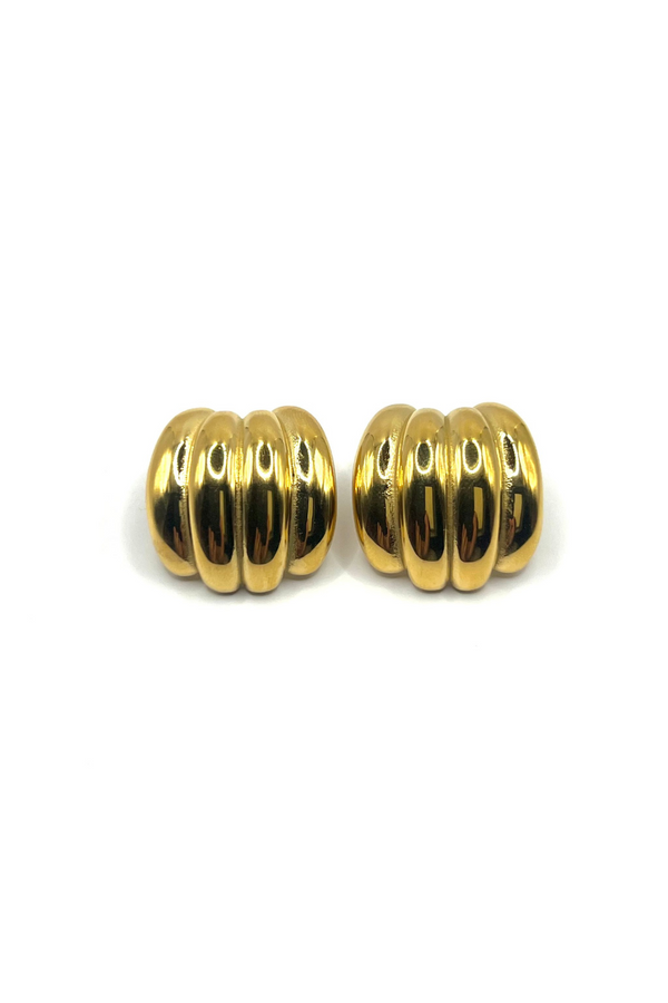 STRIPED STATEMENT EARRINGS GOLD